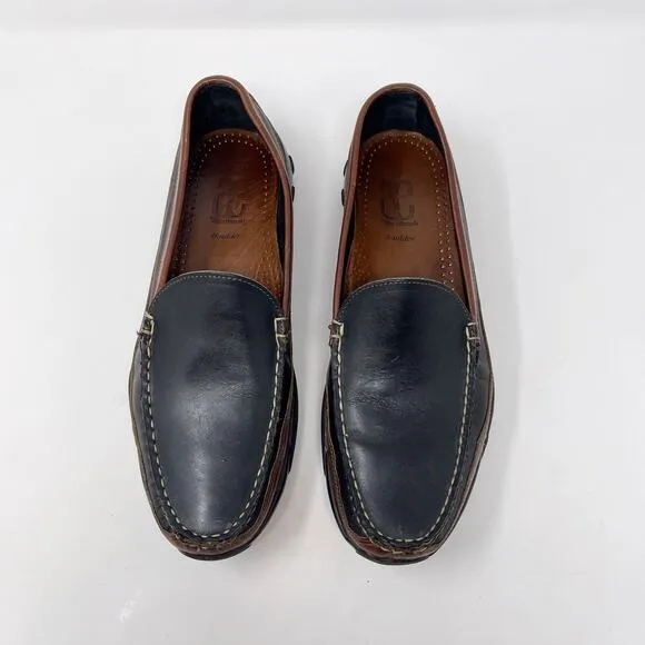 Allen Edmonds Size 9.5 D Black Brown Boulder Venetian Driving Moccasin Loafers