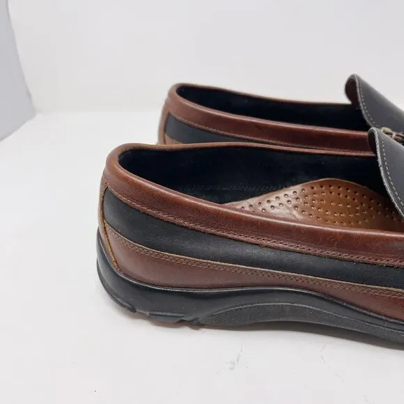 Allen Edmonds Size 9.5 D Black Brown Boulder Venetian Driving Moccasin Loafers