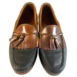 Allen Edmunds Mens Size 8 EEE Nashua Black Brown Leather Tassel Loafers 72373
