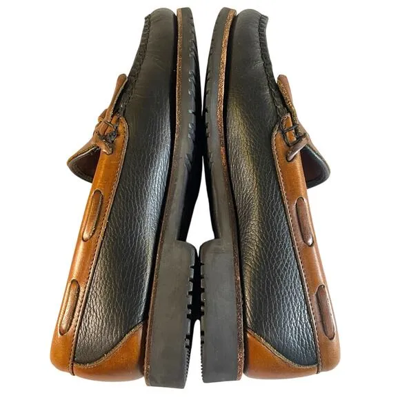 Allen Edmunds Mens Size 8 EEE Nashua Black Brown Leather Tassel Loafers 72373