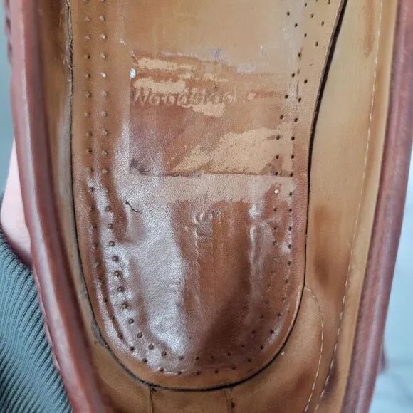 Allen Edmonds Woodstock Light Brown Loafers Boat Shoes Kiltie Fringe Fisherman