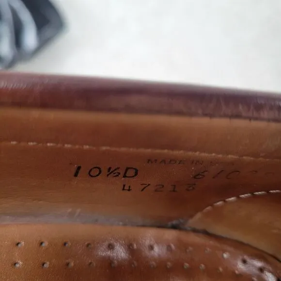 Allen Edmonds Woodstock Light Brown Loafers Boat Shoes Kiltie Fringe Fisherman