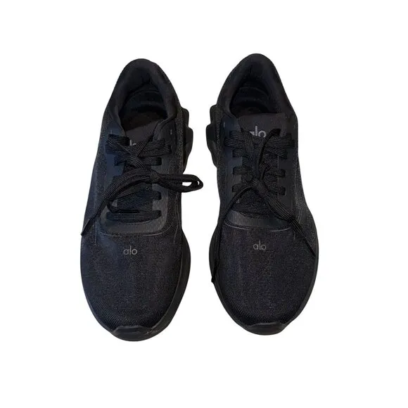 ALO Yoga Alo Runner Black/Black Lace-Up Running Sneakers Men's 8 Women's 9.5