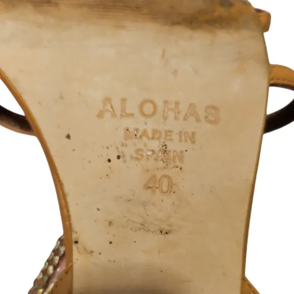 ALOHAS | Strappy Chain Heeled Sandals in Camel ~ Size EU 40 / US 9.5