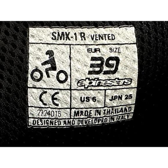 Alpinestars Boots Mens EU 39 - US 6 Black SMX-1 R Vented Street Motorcycle