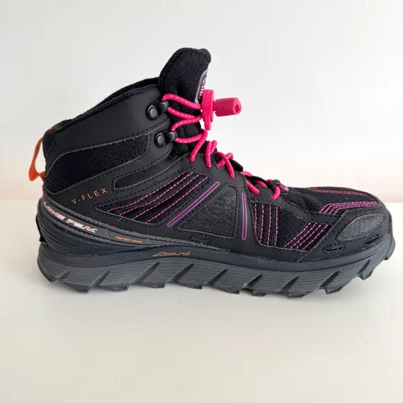 Altra Lone Peak 3.5 Mid Mesh Zero Drop Trail Runners Black Pink Purple Womens 7