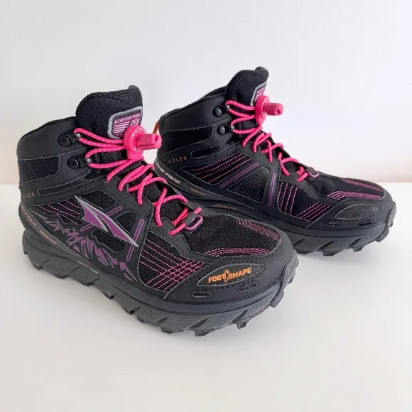 Altra Lone Peak 3.5 Mid Mesh Zero Drop Trail Runners Black Pink Purple Womens 7