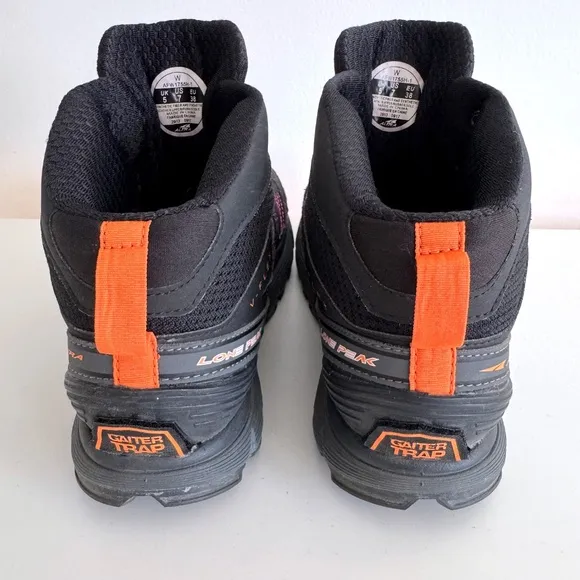 Altra Lone Peak 3.5 Mid Mesh Zero Drop Trail Runners Black Pink Purple Womens 7