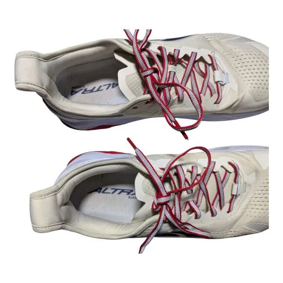 Altra Olympus 5 Ivory Blue Red Cushioned Trail Running Sneakers Women's 12