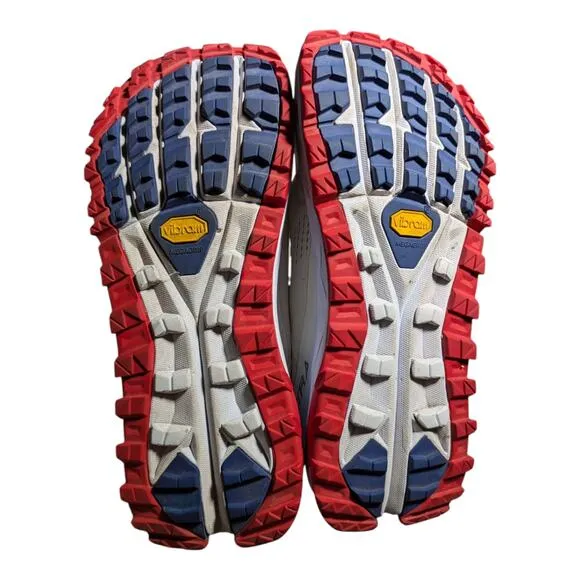 Altra Olympus 5 Ivory Blue Red Cushioned Trail Running Sneakers Women's 12