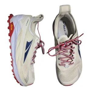Altra Olympus 5 Ivory Blue Red Cushioned Trail Running Sneakers Women's 12