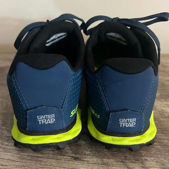 Altra Superior 4.5 Trail Running Sneakers Blue Lime Men’s Size 8 Gaiter Trap