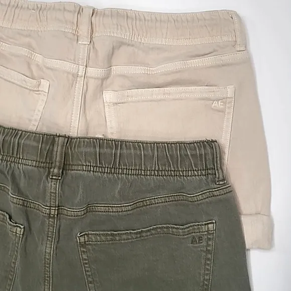 American Eagle Short Casual Shorts High Waist Rise Utility Pockets Button &amp; Zip