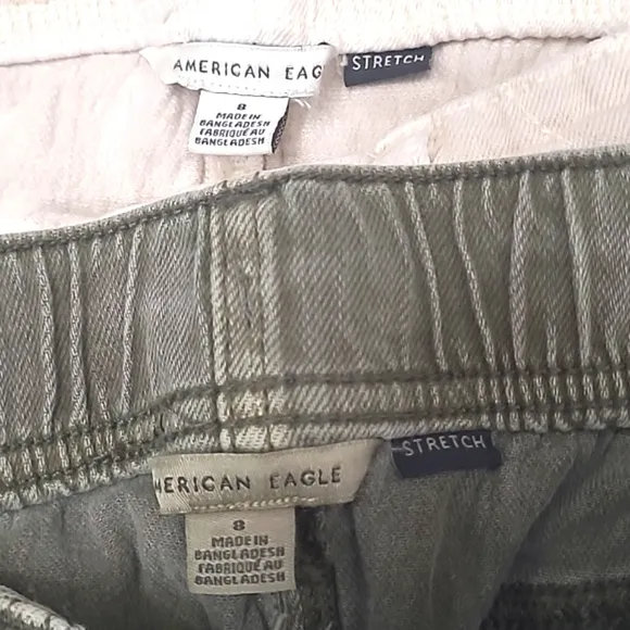 American Eagle Short Casual Shorts High Waist Rise Utility Pockets Button &amp; Zip