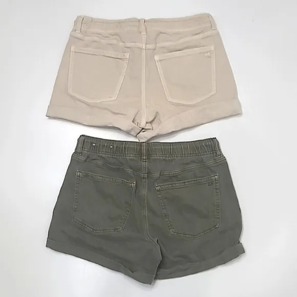American Eagle Short Casual Shorts High Waist Rise Utility Pockets Button &amp; Zip
