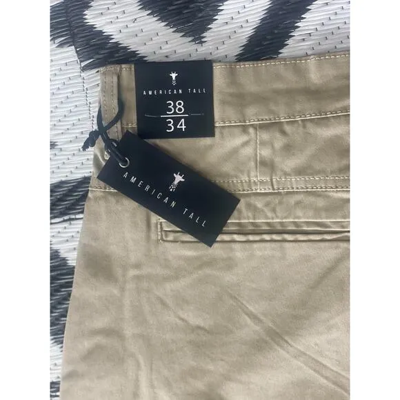 American Tall Men's Carman TAPERED Chinos in Desert Khaki size 38/34