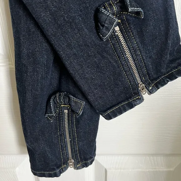 AMO Bow Mid-Rise Straight Cropped Jeans Anthropologie