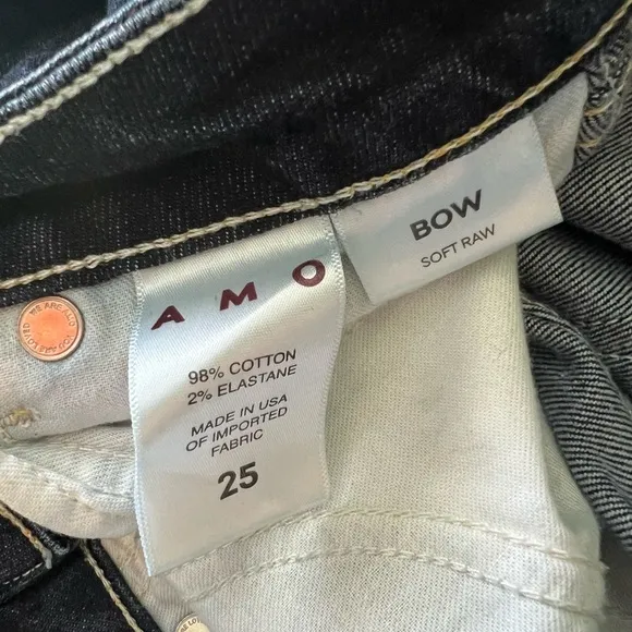 AMO Bow Mid-Rise Straight Cropped Jeans Anthropologie