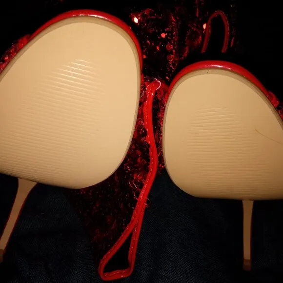 &quot; ESSENTIAL ELEGANCE &quot;Over The Knee High Boots Sequins Peep Toe ( BRAND NEW!!!!!