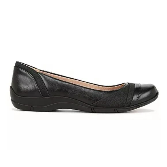 &quot;LifeStride Women's Dig Ballet Flat, Black Kylie/Rattle, Size 8.5W&quot; MSRP $59