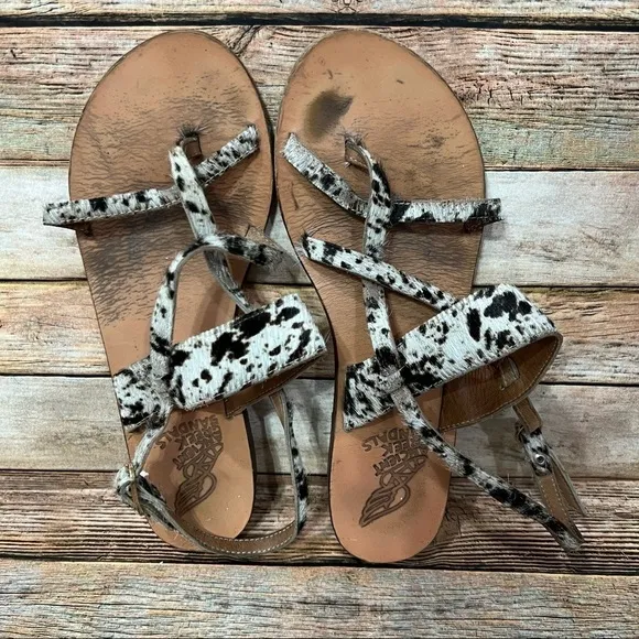 Ancient Greek Cow Hide Back Strap Sandals