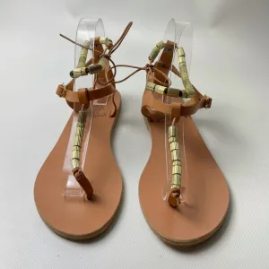 Ancient Greek Sandals Embellished T-Strap Sandals - sz 38