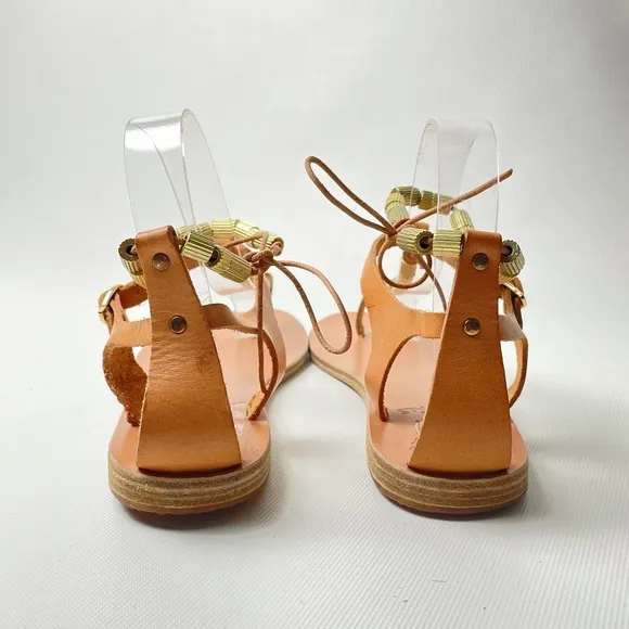 Ancient Greek Sandals Embellished T-Strap Sandals - sz 38