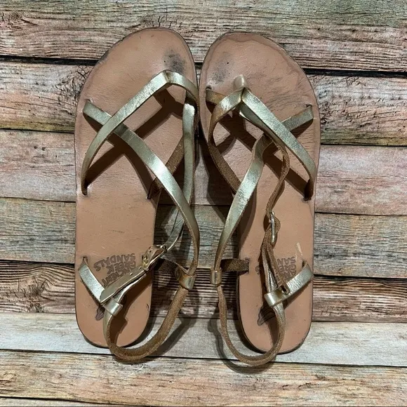 Ancient Greek Sandals Gold Strap Sandals