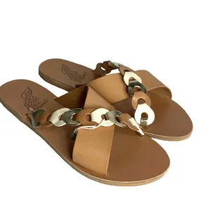 ANCIENT GREEK SANDALS Women's Thais Links‎ Leather Sandals Size 40