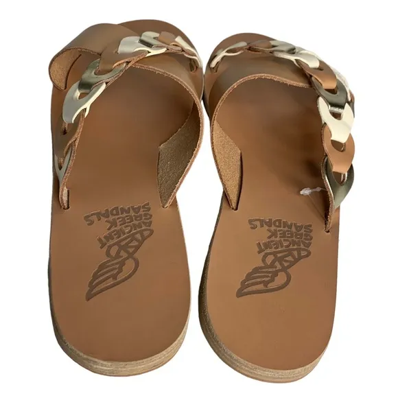 ANCIENT GREEK SANDALS Women's Thais Links‎ Leather Sandals Size 40