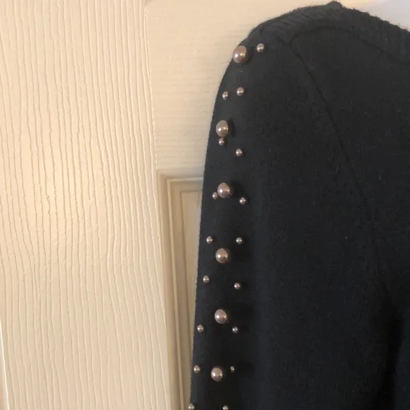 Ann Taylor Black Pearl Embellished Sweater Dress