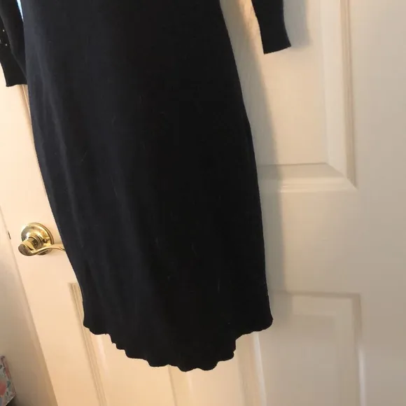 Ann Taylor Black Pearl Embellished Sweater Dress