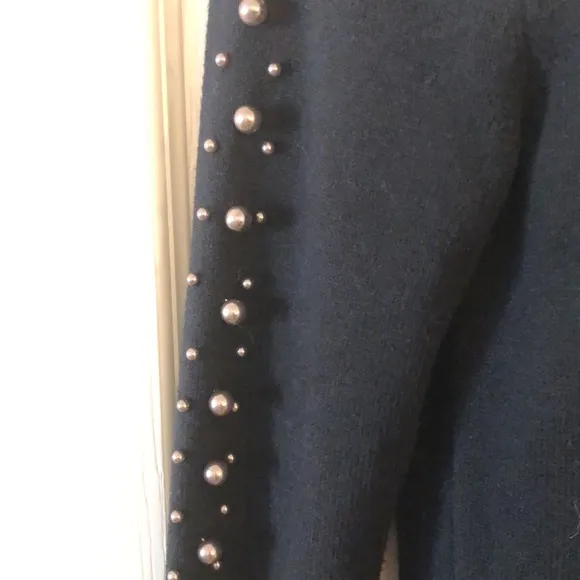 Ann Taylor Black Pearl Embellished Sweater Dress
