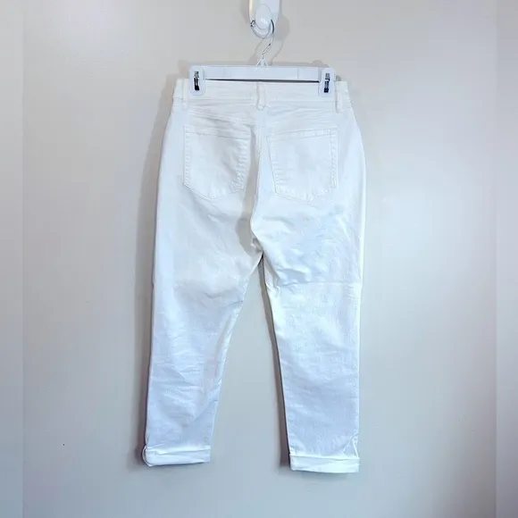Ann Taylor LOFT Cuffed Girlfriend Jeans in White Size 2 Petite NWOT