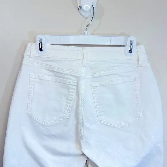 Ann Taylor LOFT Cuffed Girlfriend Jeans in White Size 2 Petite NWOT