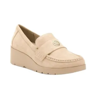 Anne Klein Womens Tan Suede Qfelia Slip On Wedge Loafers Sz 10 M NIB