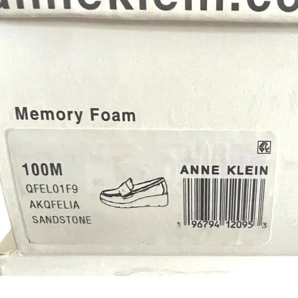 Anne Klein Womens Tan Suede Qfelia Slip On Wedge Loafers Sz 10 M NIB