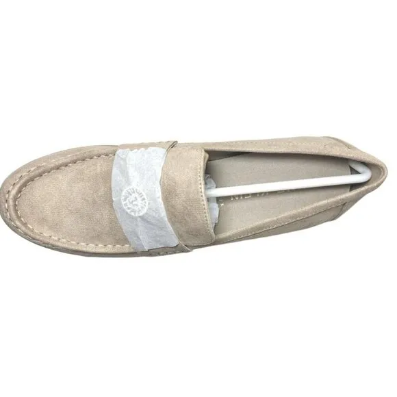 Anne Klein Womens Tan Suede Qfelia Slip On Wedge Loafers Sz 10 M NIB