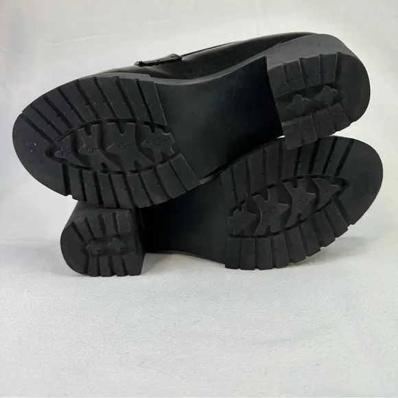 Ann’s Poetry Card Patent Heeled Tassel Loafers Black 7