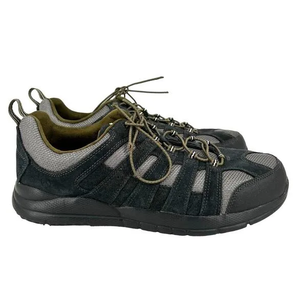 Anodyne Mens Size 13 Wide Sneakers Black Leather Trail Walker Replaced Insoles