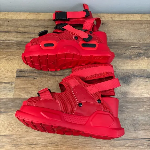 Anthony Wang Platform Buckle Strap Sandals Red