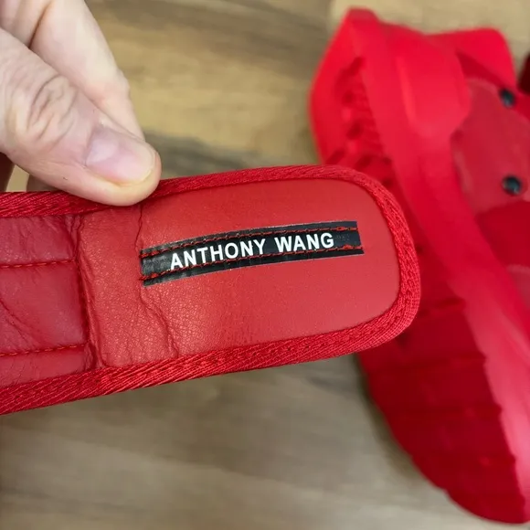 Anthony Wang Platform Buckle Strap Sandals Red