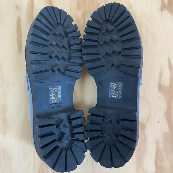 Anthropologie Bruno Premi Hardware Chunky Platform Loafers Blue Size 38