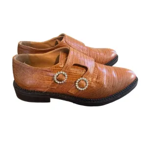 Anthropologie Christine Rhinestone Embellished Loafers Women Size 6 Brown