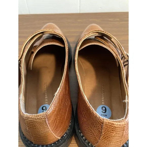 Anthropologie Christine Rhinestone Embellished Loafers Women Size 6 Brown