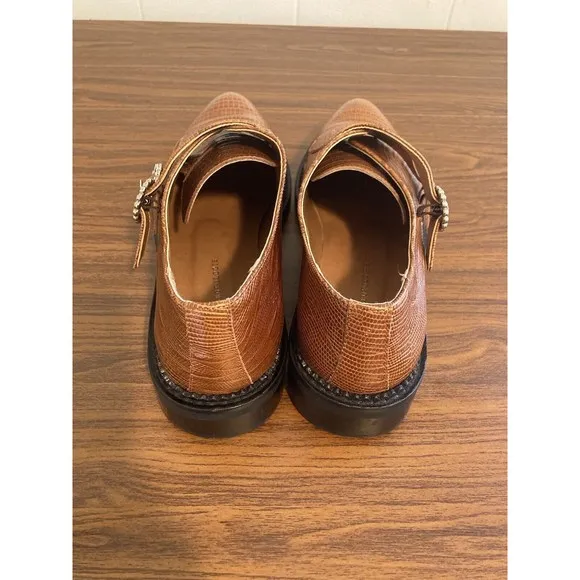 Anthropologie Christine Rhinestone Embellished Loafers Women Size 6 Brown