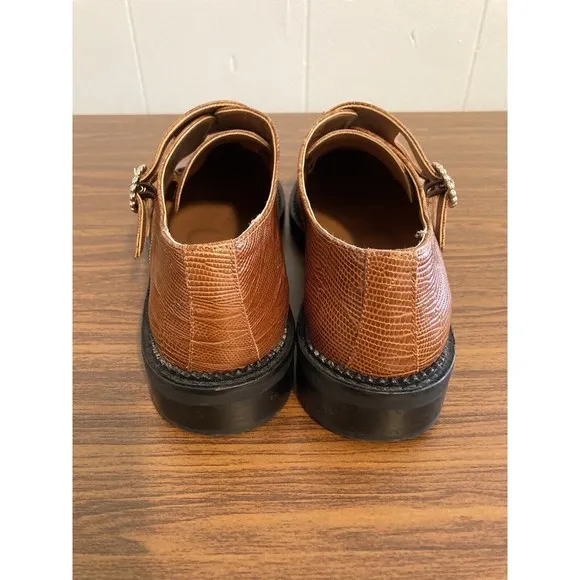 Anthropologie Christine Rhinestone Embellished Loafers Women Size 6 Brown
