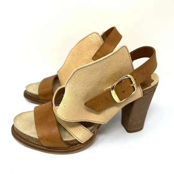 Anthropologie Coque Terra Sanne Block Heel Leather Block Heel SZ 8M