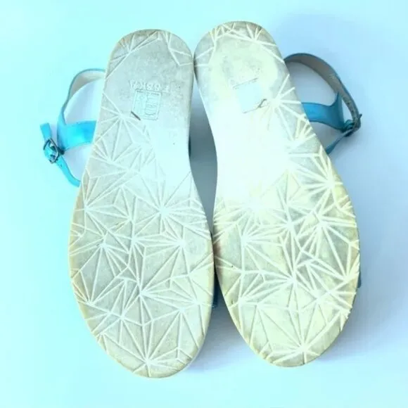 Anthropologie Esska Women's Neo Blue Metallic Sandals - 41/9.5