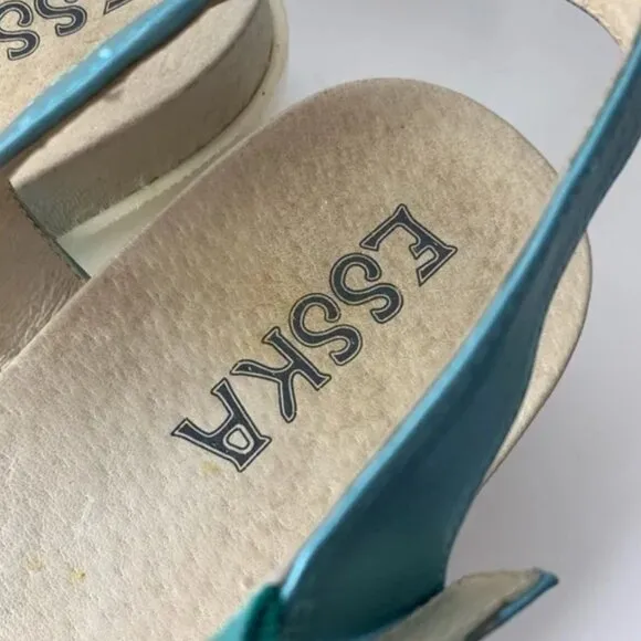 Anthropologie Esska Women's Neo Blue Metallic Sandals - 41/9.5